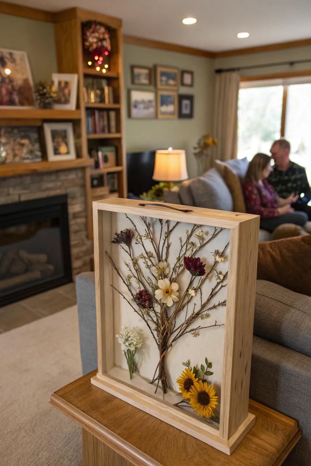 Celebrate family memories with a unique memory tree display case.