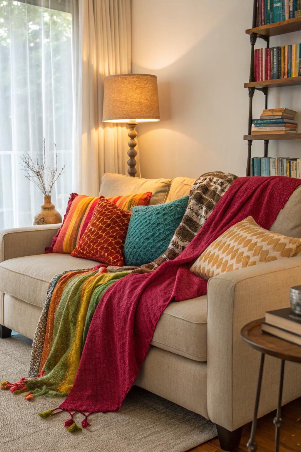 Gentle fabrics enhance comfort and flair.