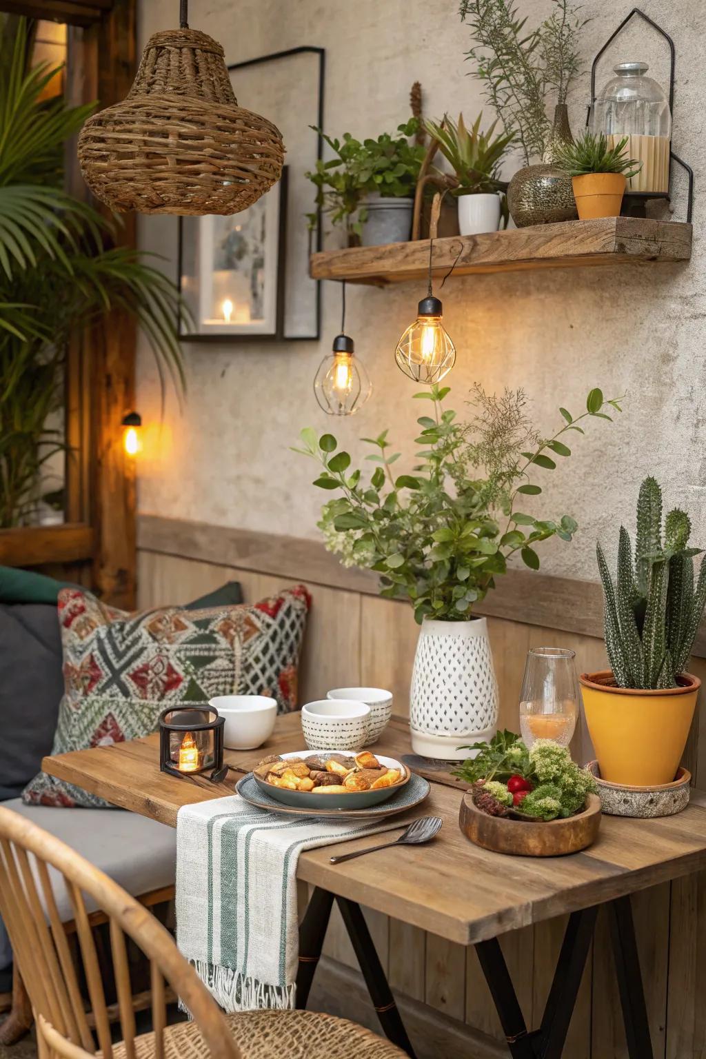 Decorative accents personalize and enliven your breakfast nook.