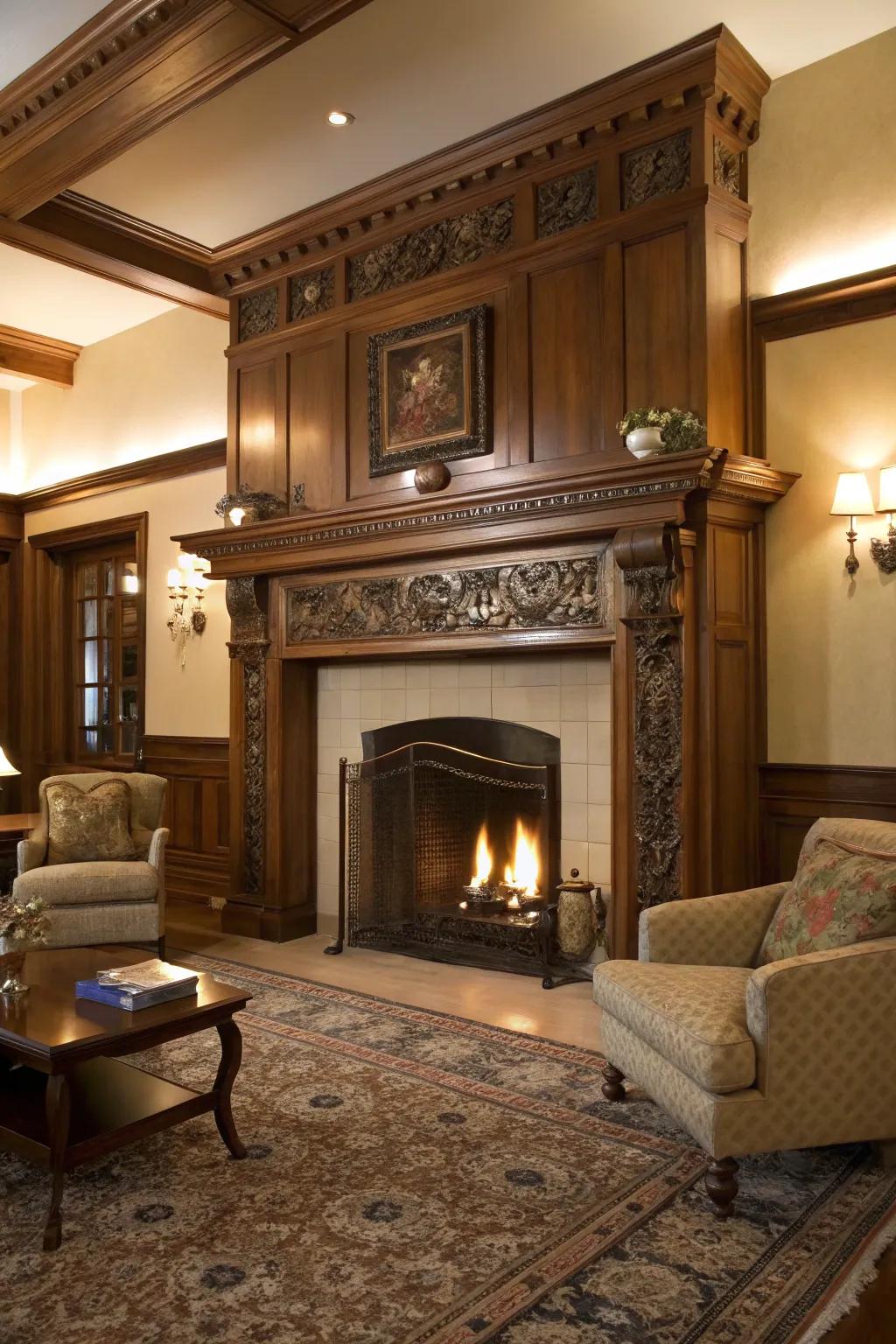 Traditional mantels add elegance and provide a space for decor.