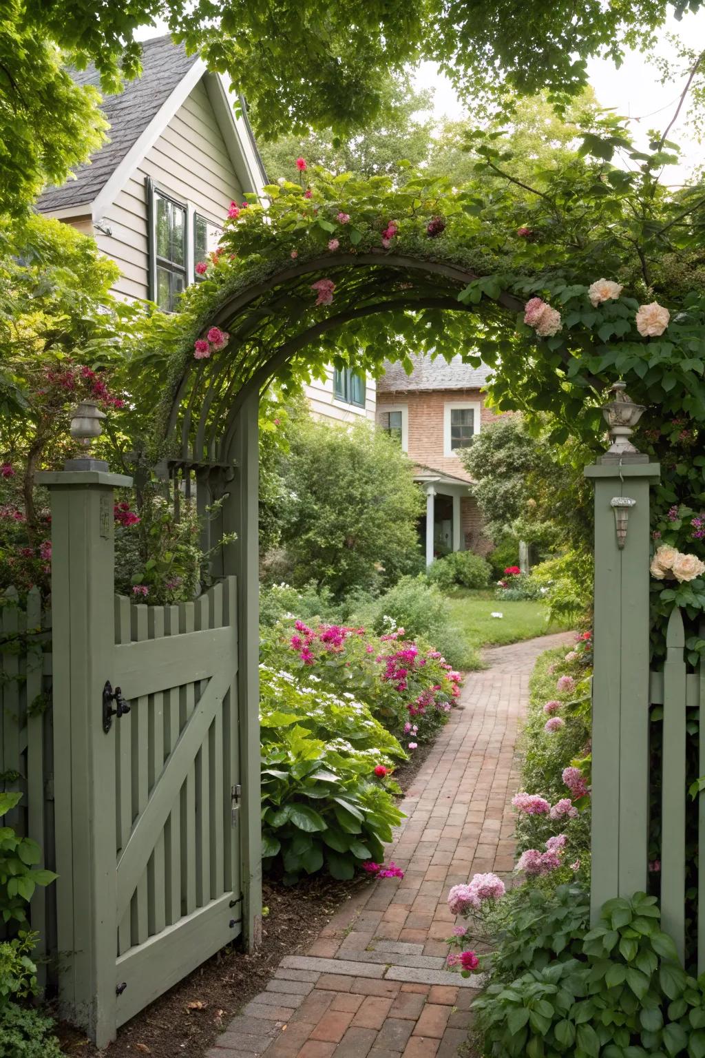 Landscaping around your gate creates a welcoming vibe.