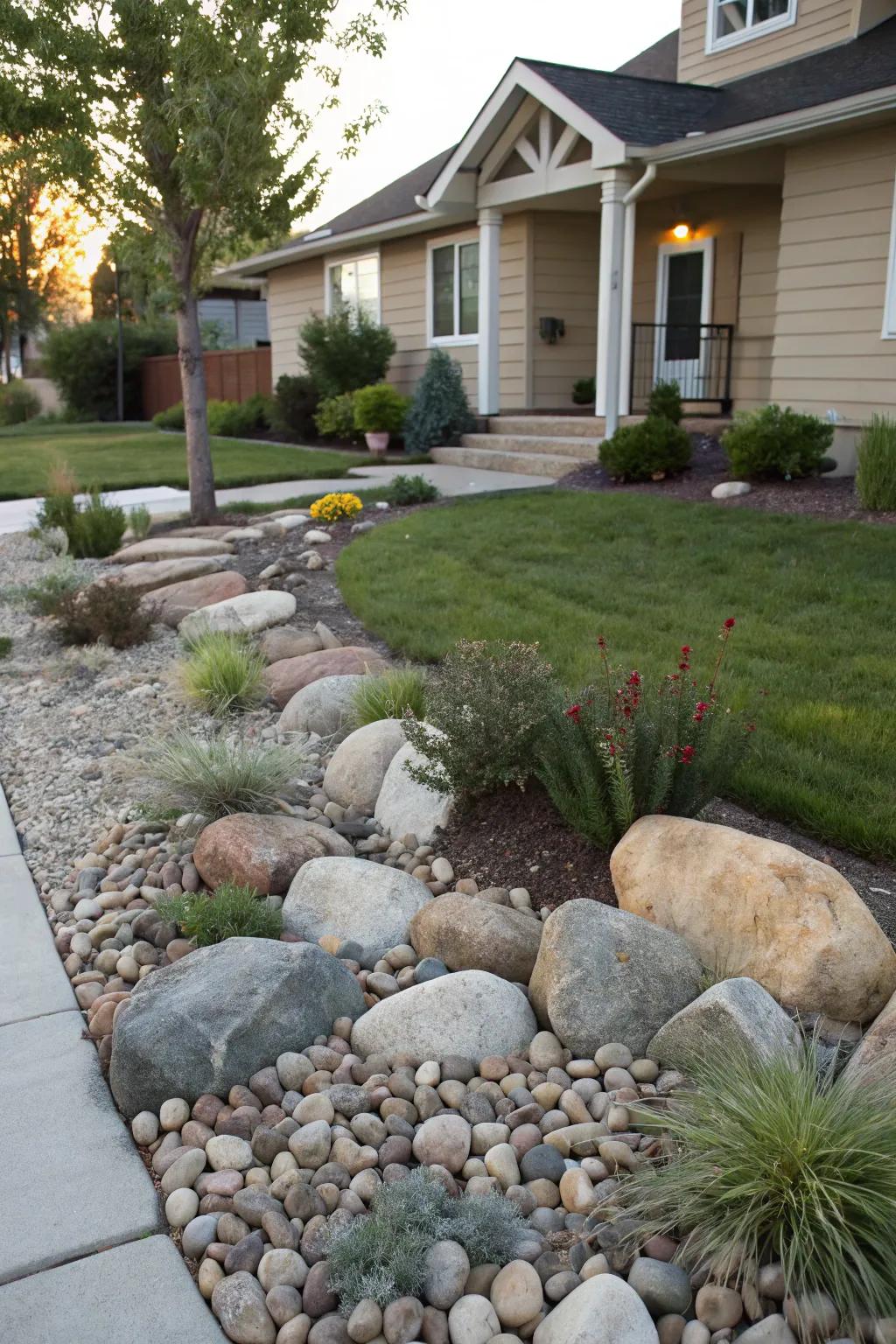 Rock gardens create a peaceful and easy-care landscape option.