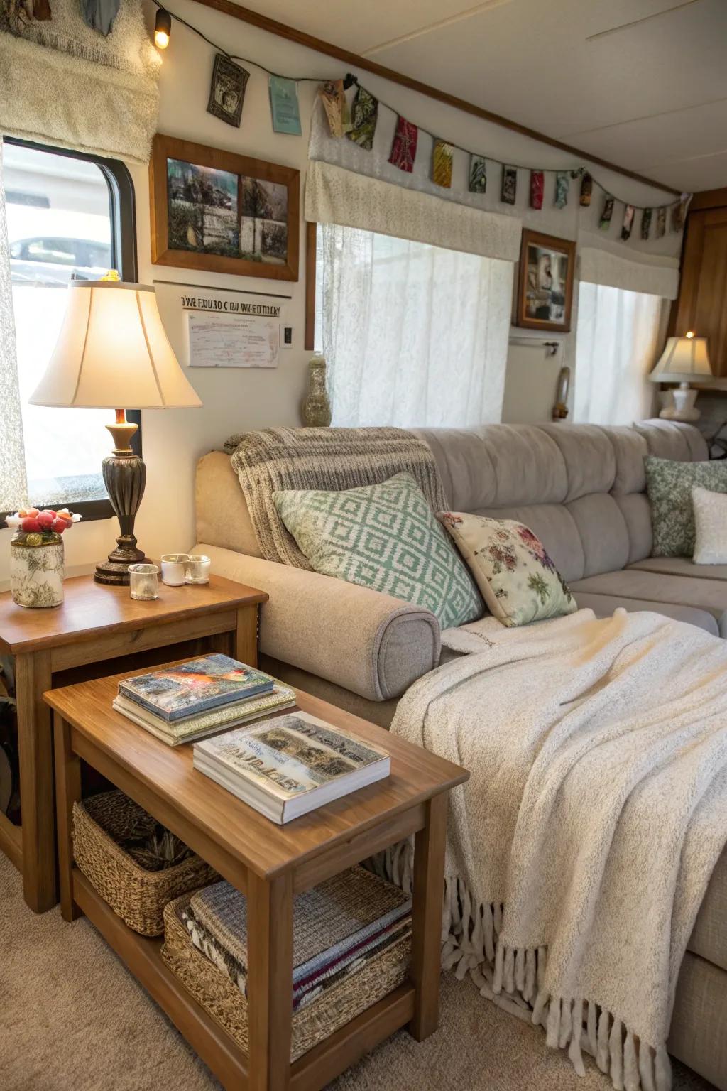 Nested tables offer flexible surface space.