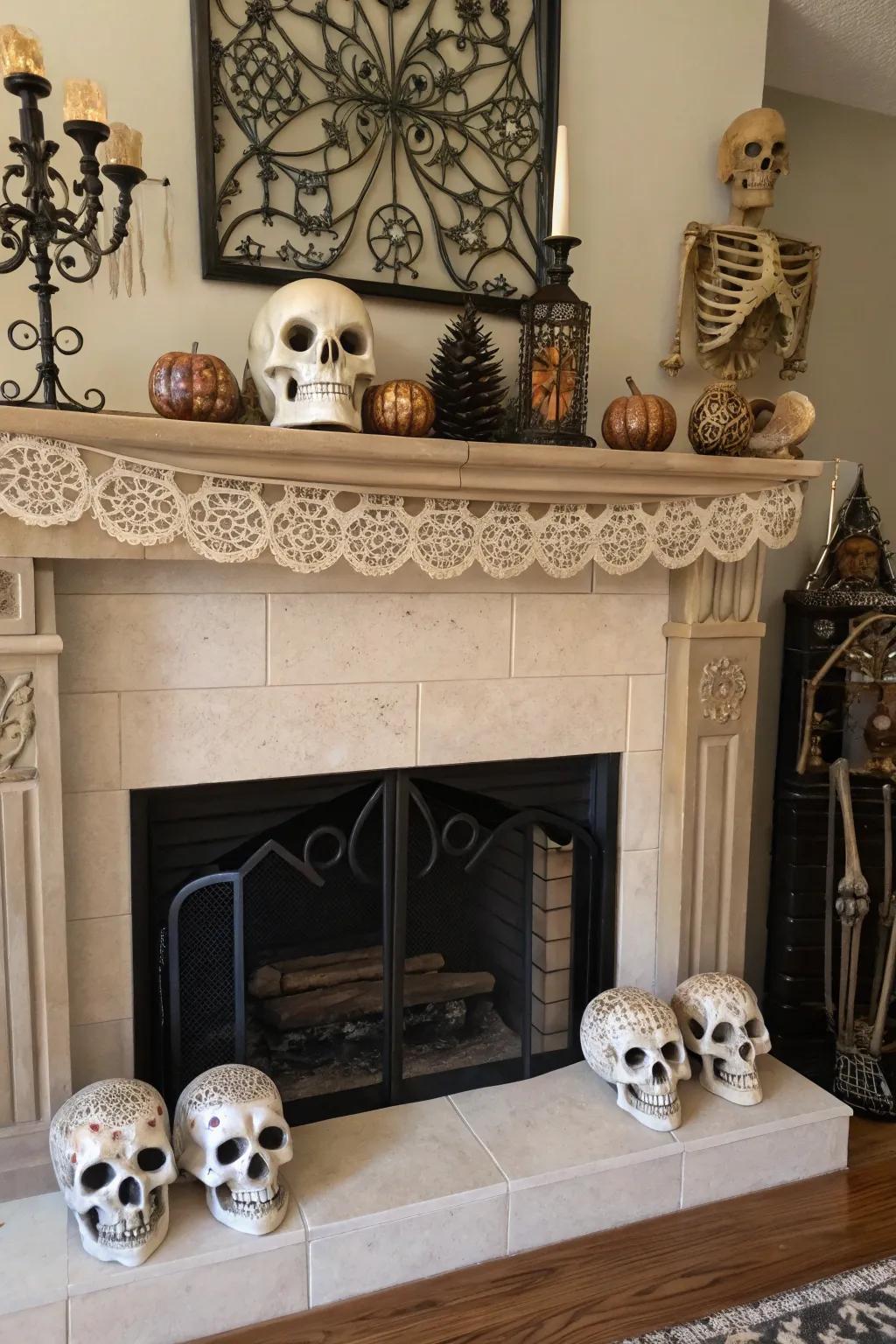 Skeletons and skulls provide a quirky focal point.