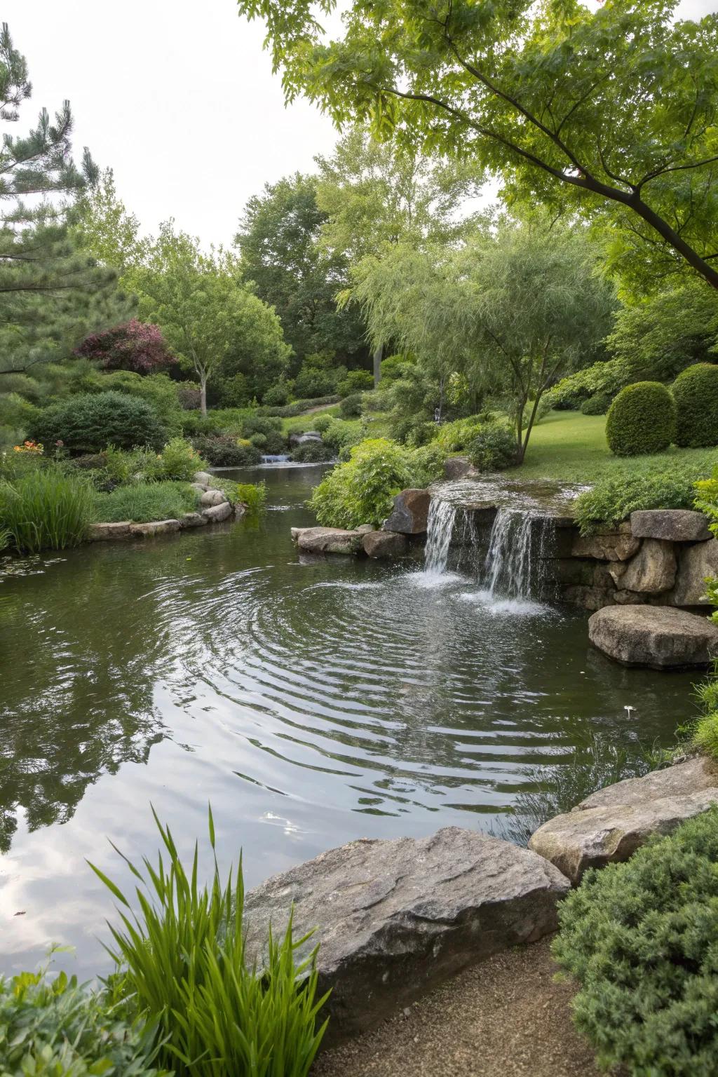 Water features bring a soothing and harmonious element to any outdoor setting.