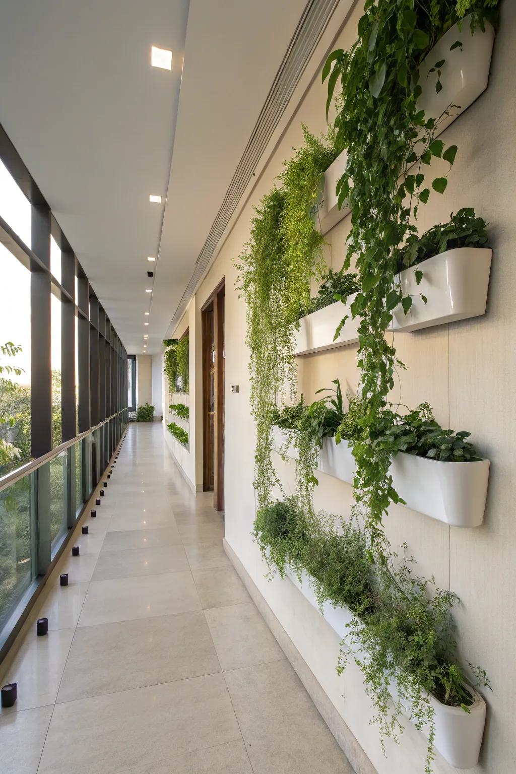 Vertical planters are perfect for small spaces.