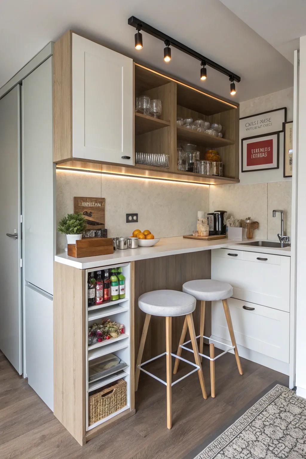 Compact bar design perfect for small spaces.