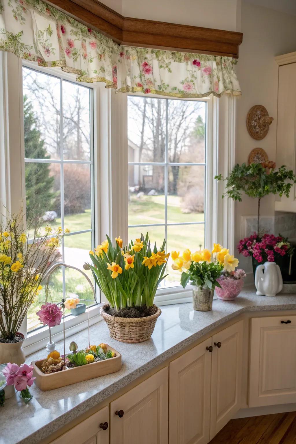 A dynamic seasonal display in your kitchen bay window.