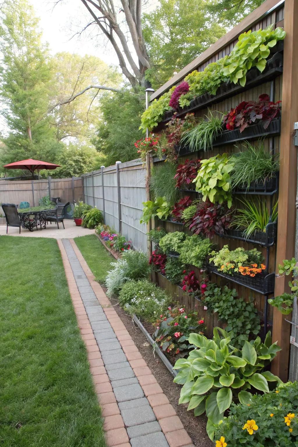 Vertical gardens maximize greenery in compact spaces.