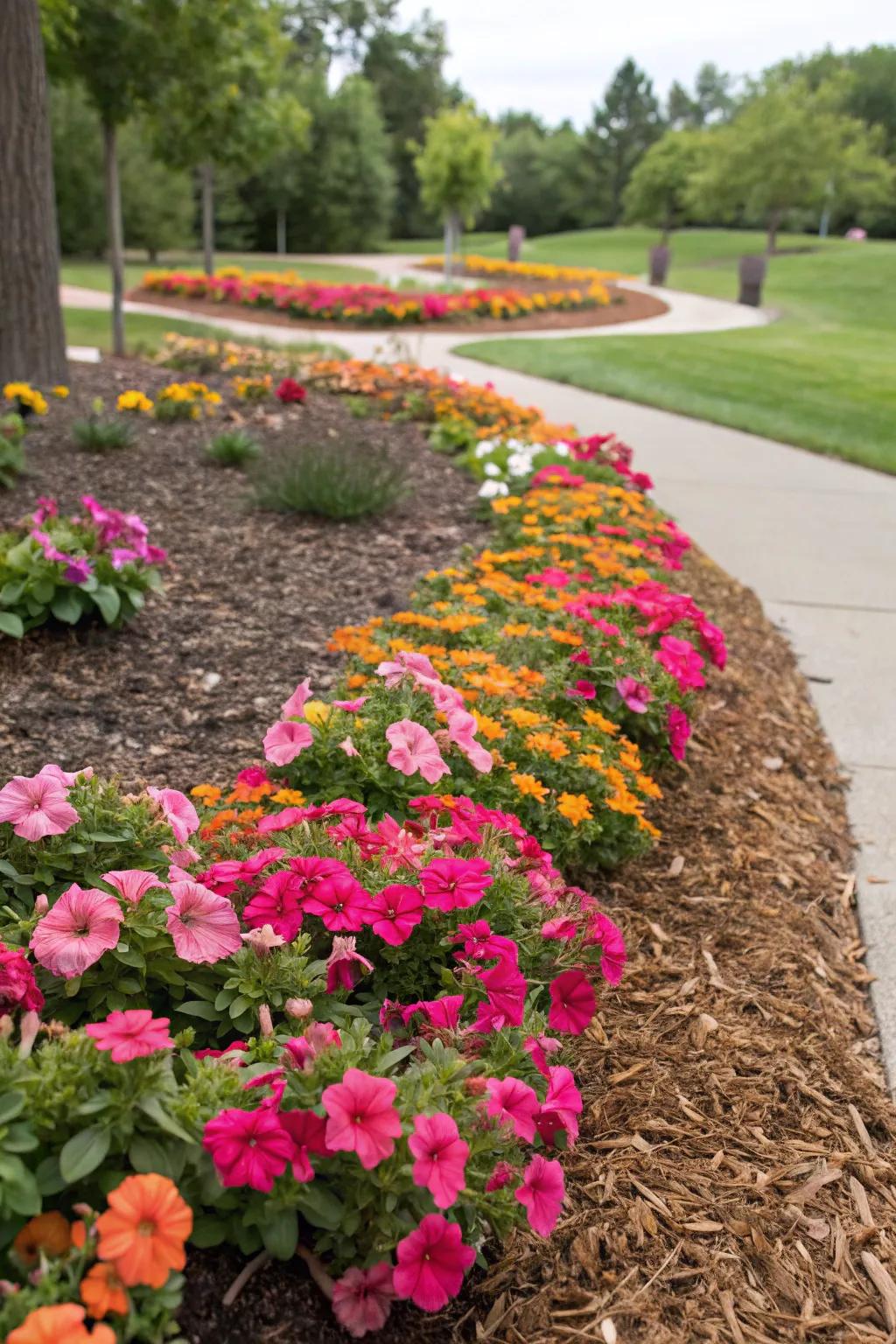 Enhance your flower beds with complementary mulch.