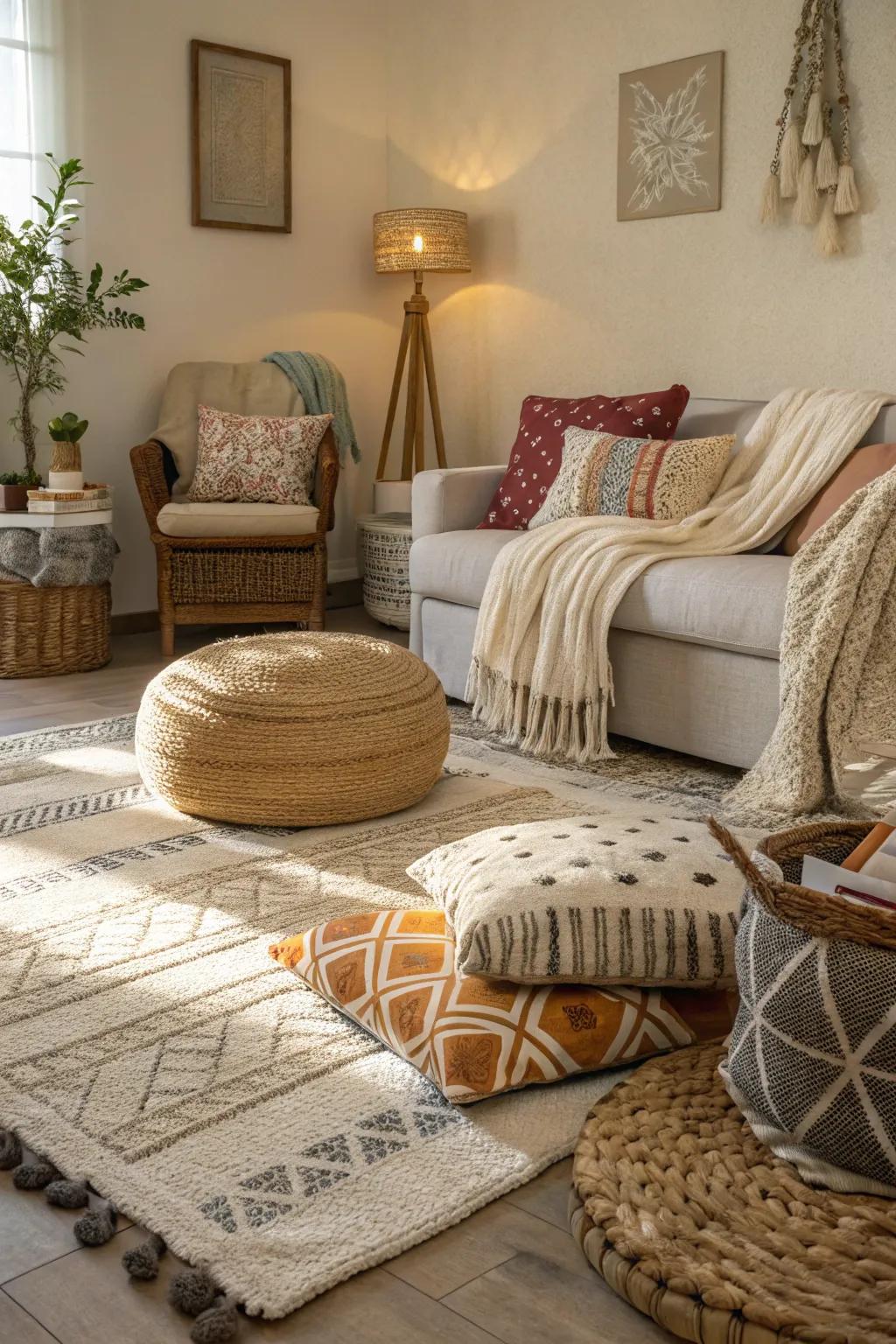 Textures enrich warmth and dimension.