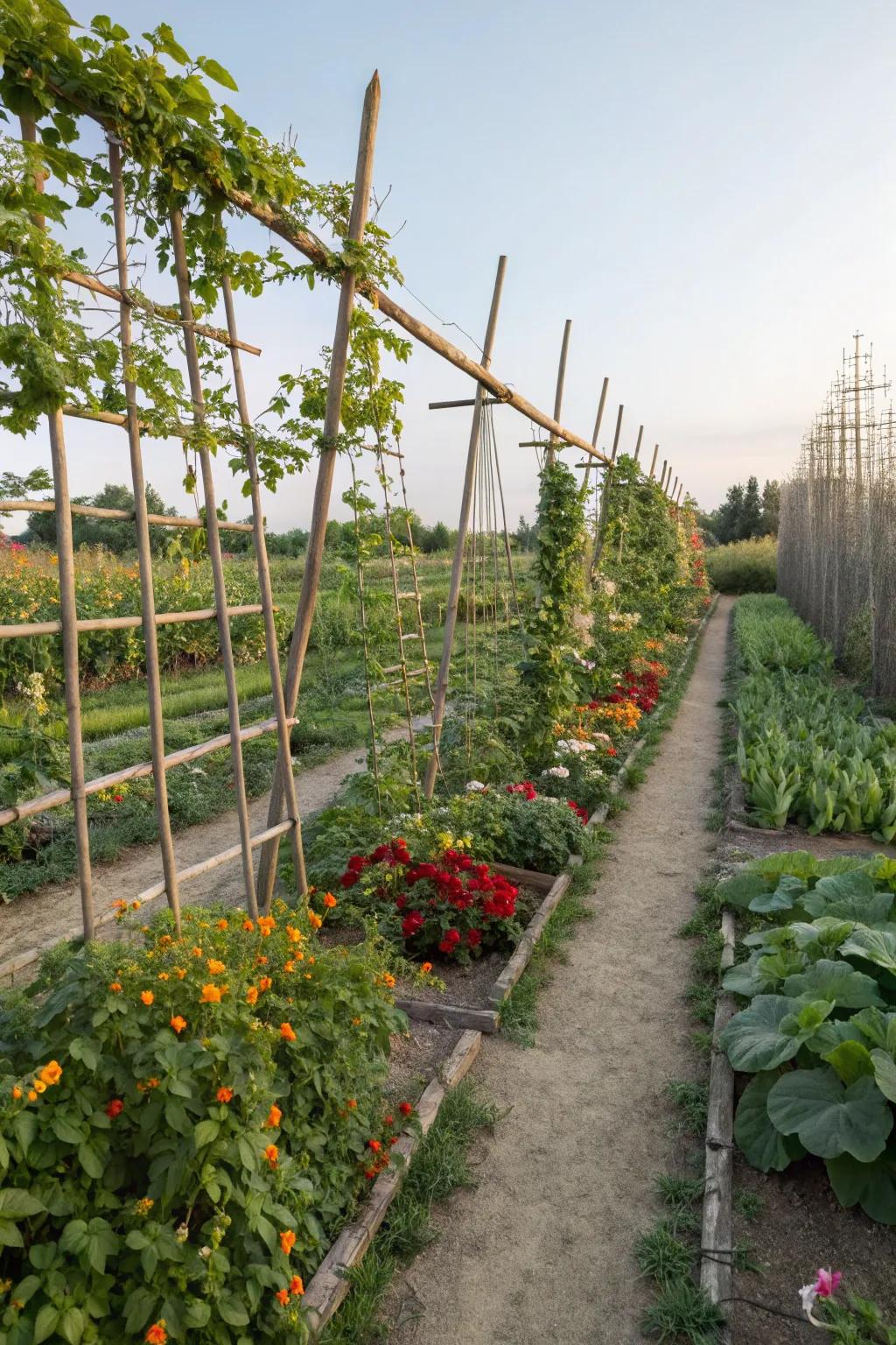 Support your plants and specify spaces with trellis.