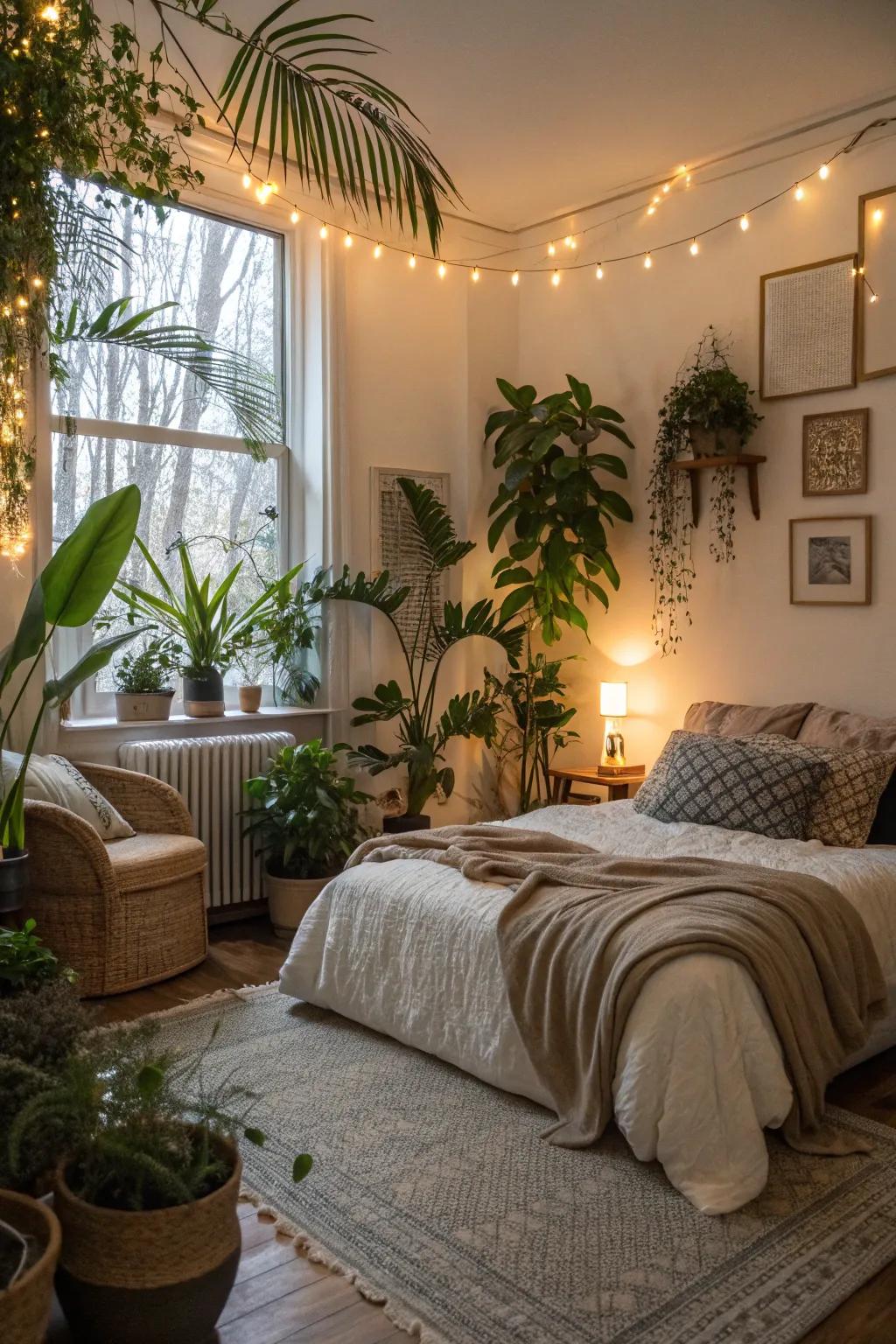 Indoor greenery adds vibrancy and a natural touch to the interior.