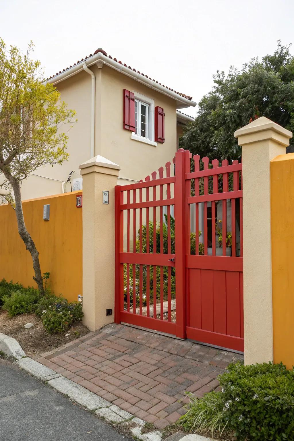 Vibrant and bold-colored main gate