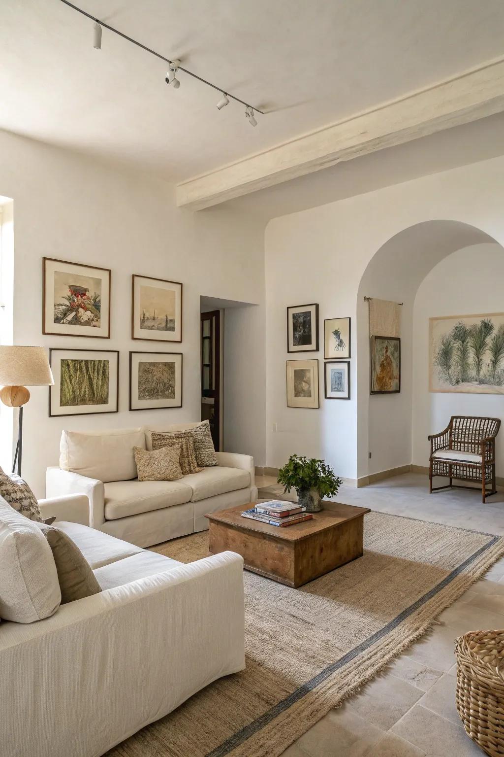 Essential décor featuring thoughtfully selected items emphasizes the essence of minimalist design.