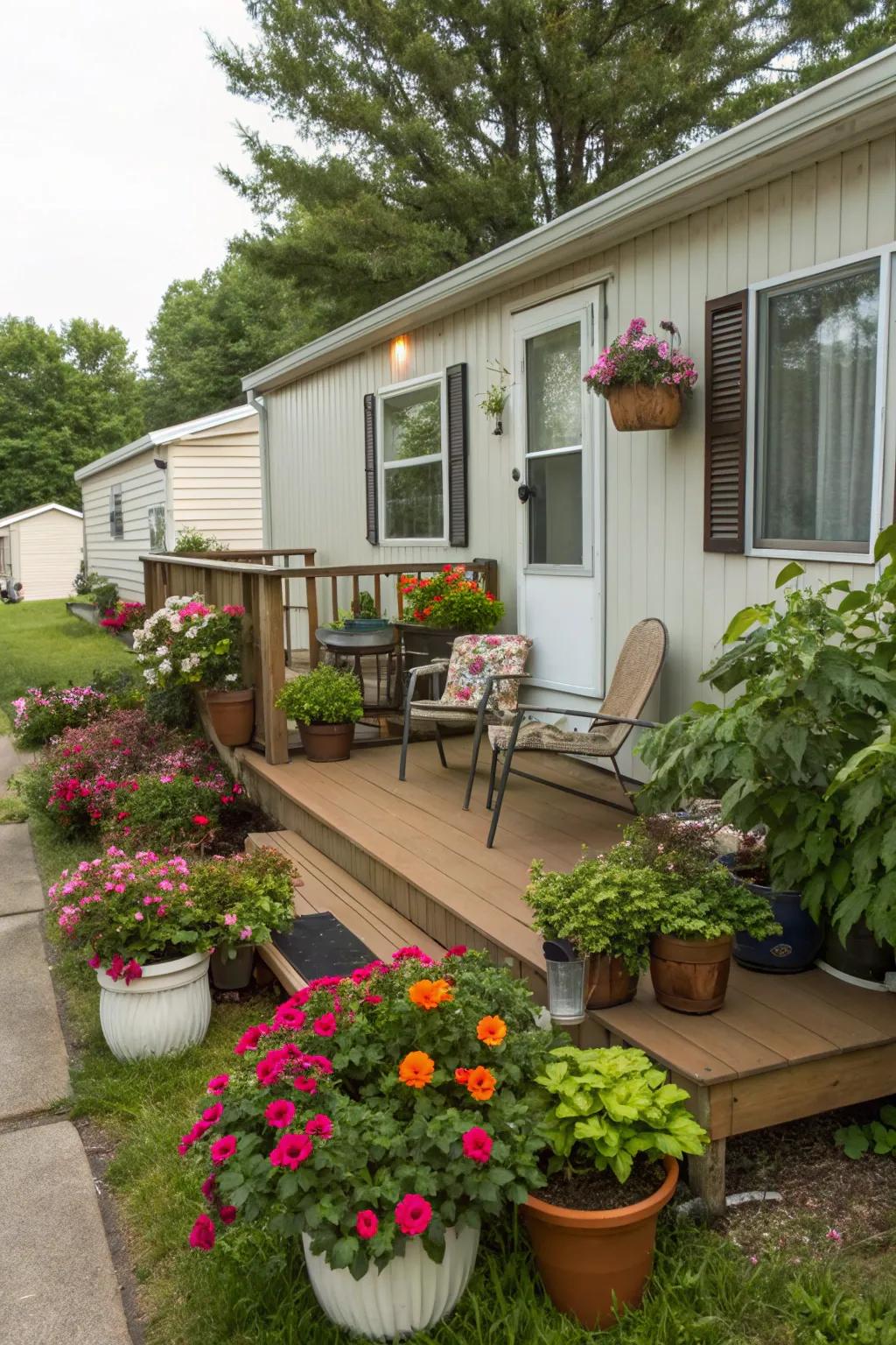 Potted plants offer flexibility and a burst of color to your outdoor space.