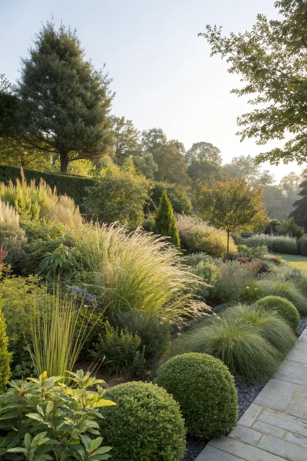 Abundant greenery offers privacy and amplifies natural beauty.