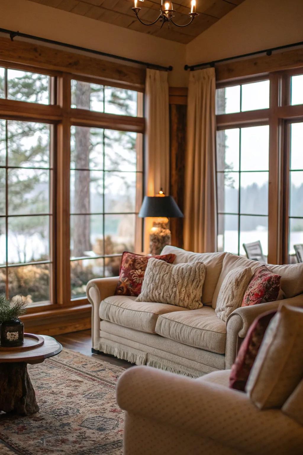 Large windows bring in ample daylight, enhancing the expansive and airy feel.