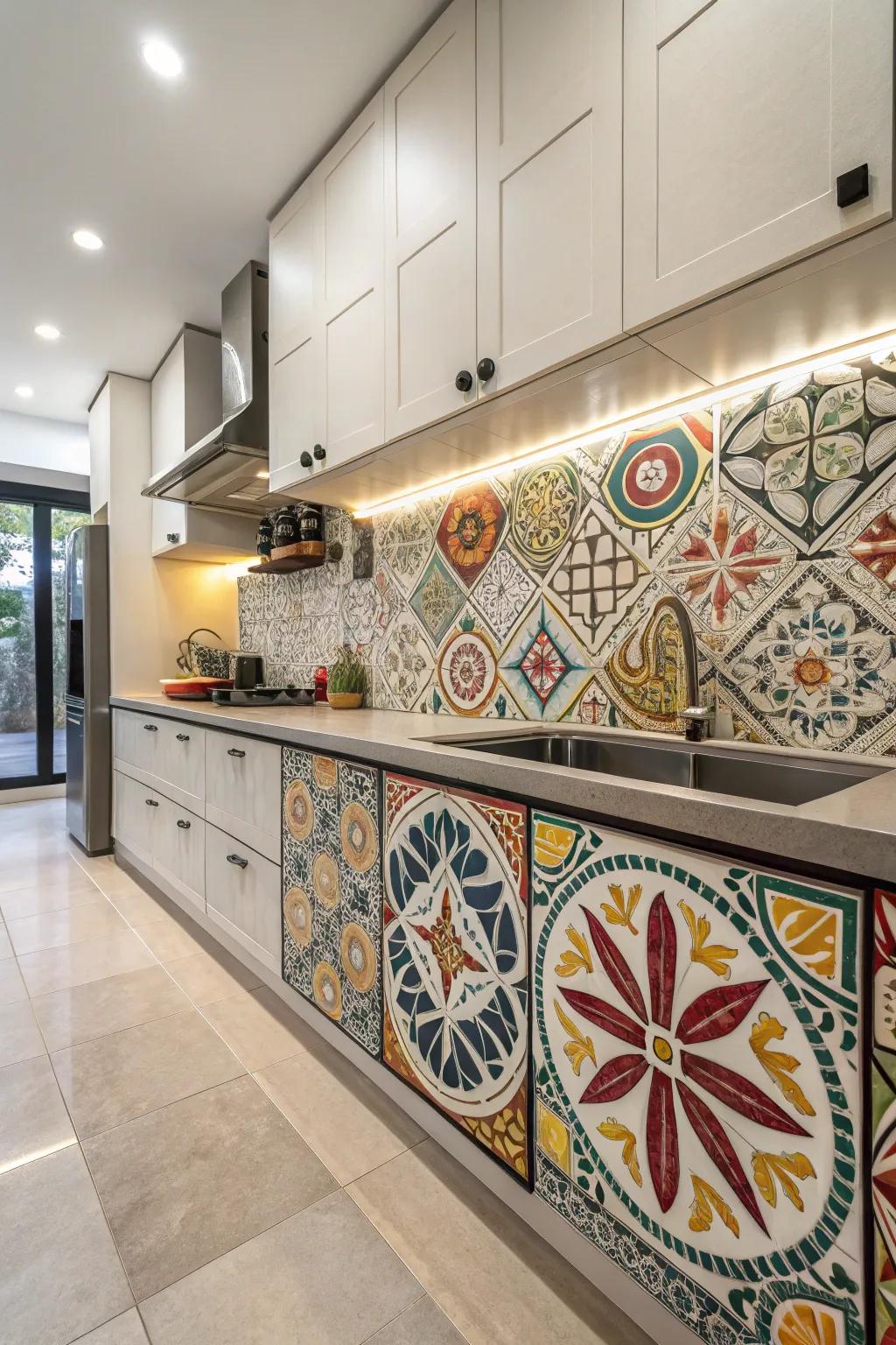 Geometric mosaics make your kitchen a work of art.