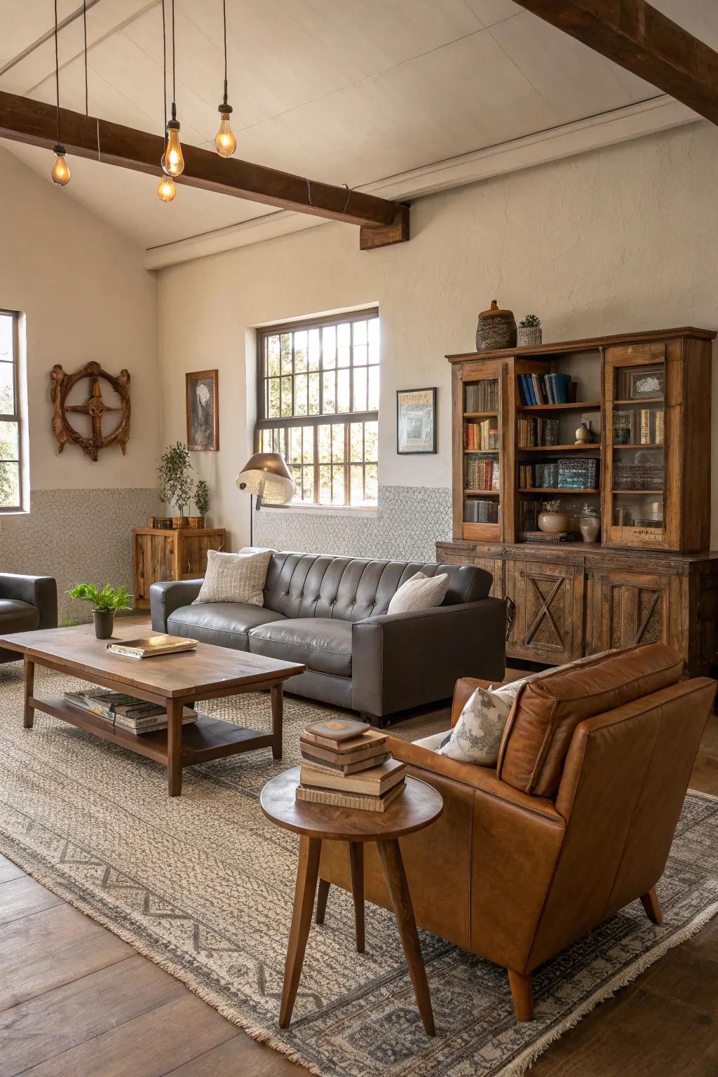 A seamless fusion of modern and country furnishings.