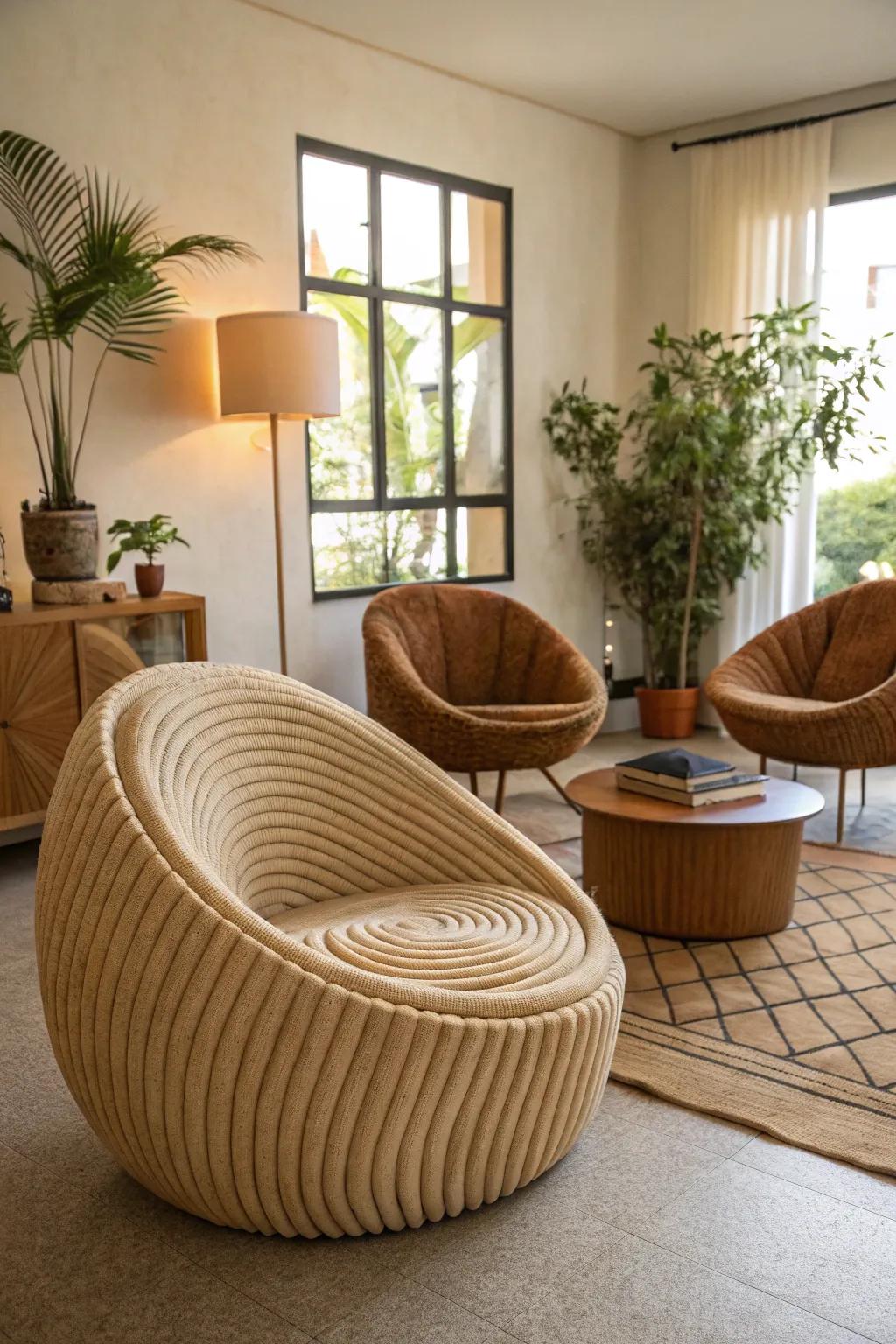 Natural silhouettes enhance a harmonious tropical design.