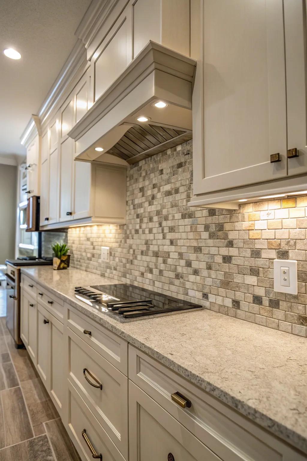 Neutral tones and textures create a sophisticated backdrop.