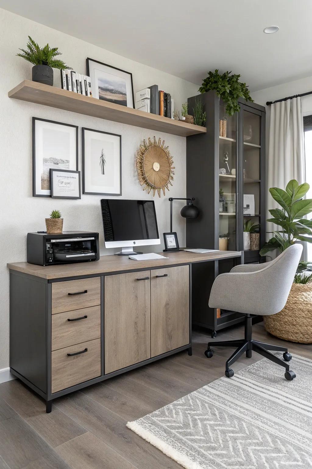 Elevate your office via a stylish credenza unit.
