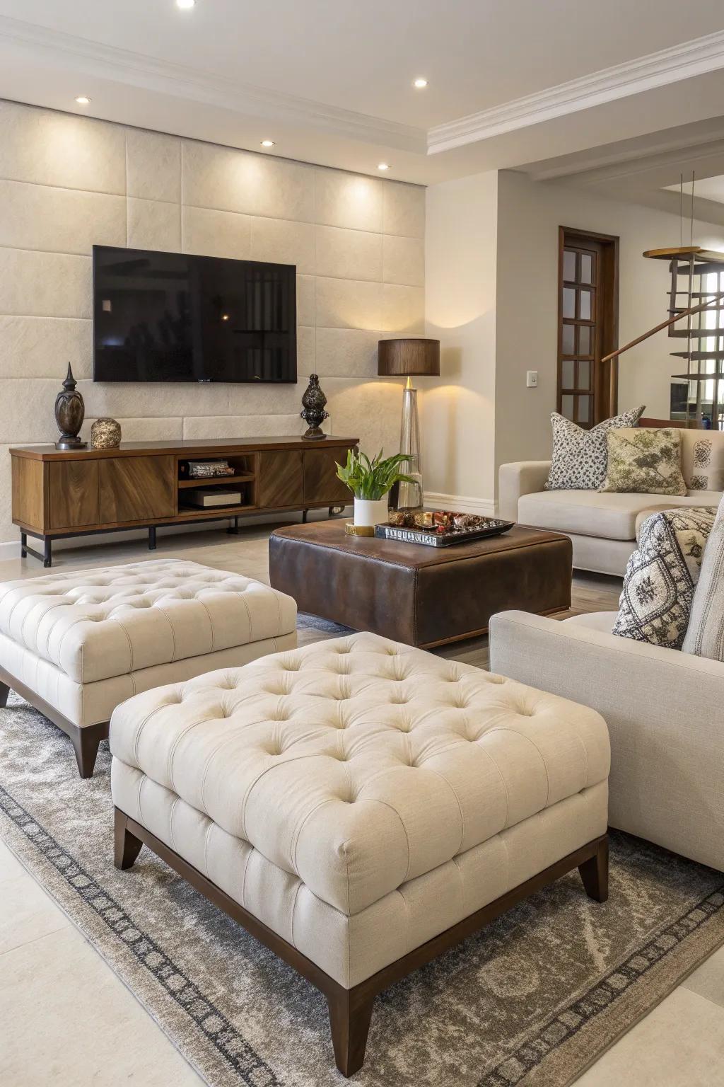 Ottomans offering adaptable seating solutions