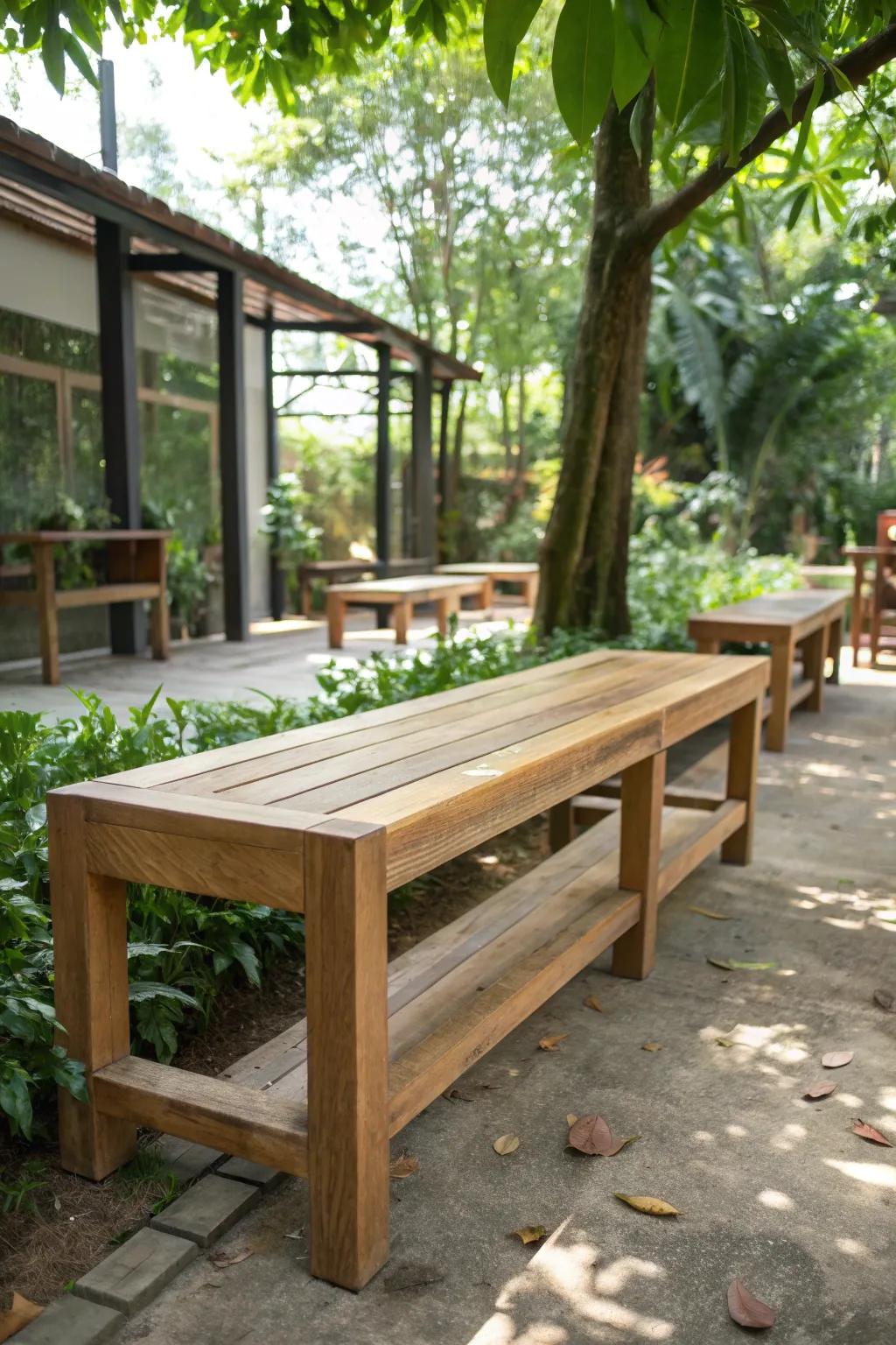 Embrace nature with eco-friendly seating that breathes new life into outdoor learning spaces.