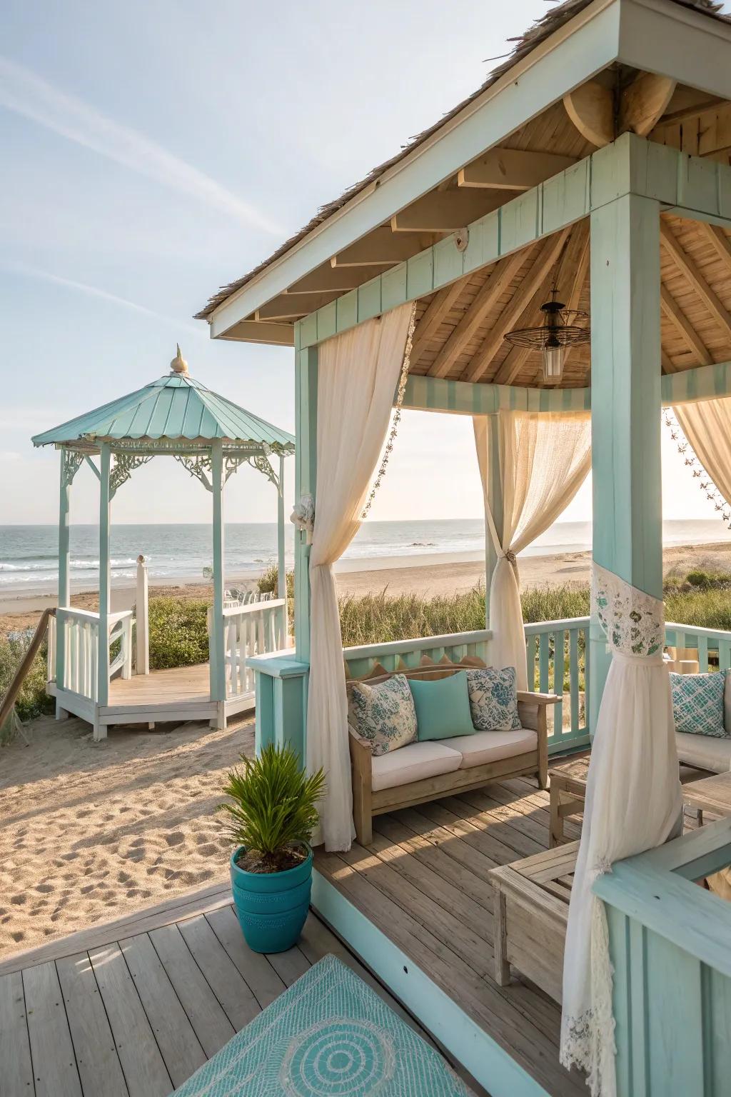 A coastal grill gazebo that brings the beach vibes to your backyard.