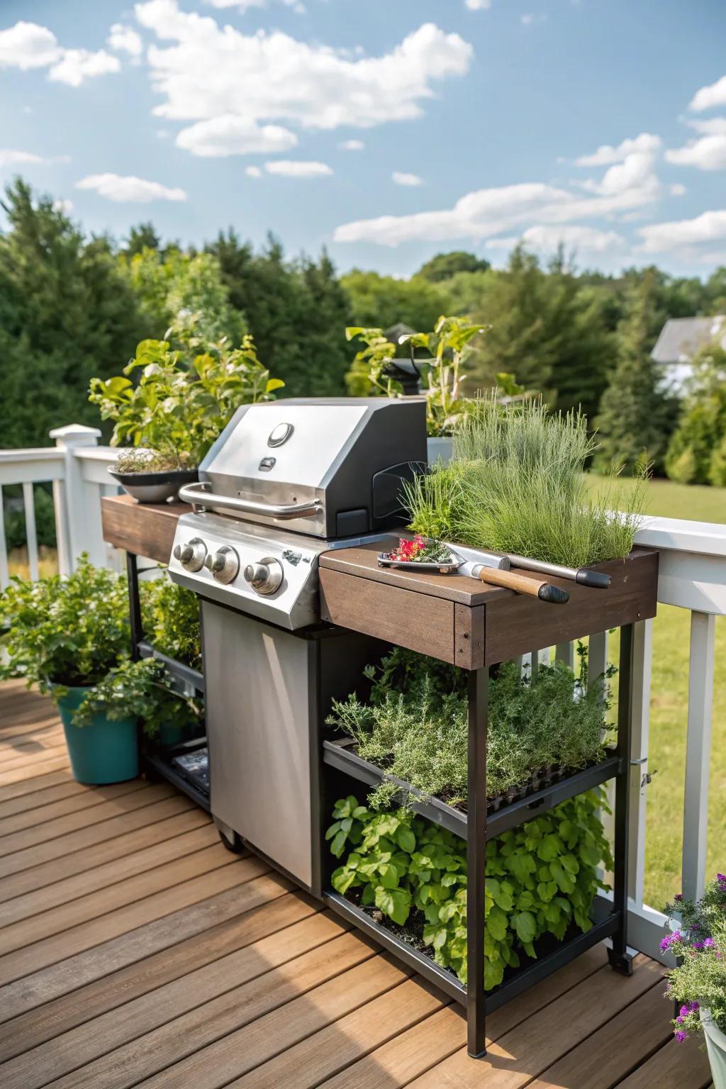 Fresh herbs at your fingertips with a cooking area herb garden.