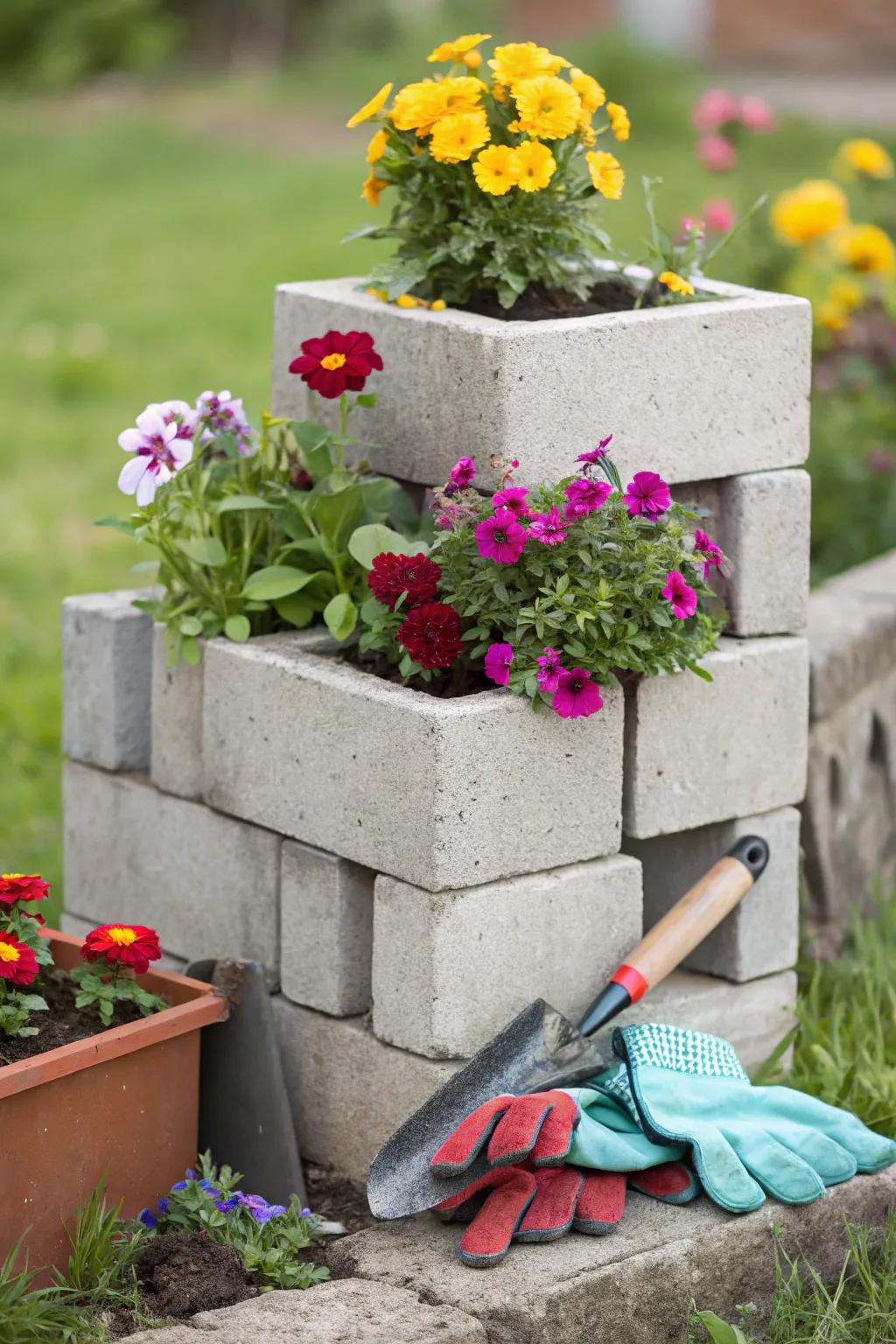 A creative vertical planter that combines storage with style.