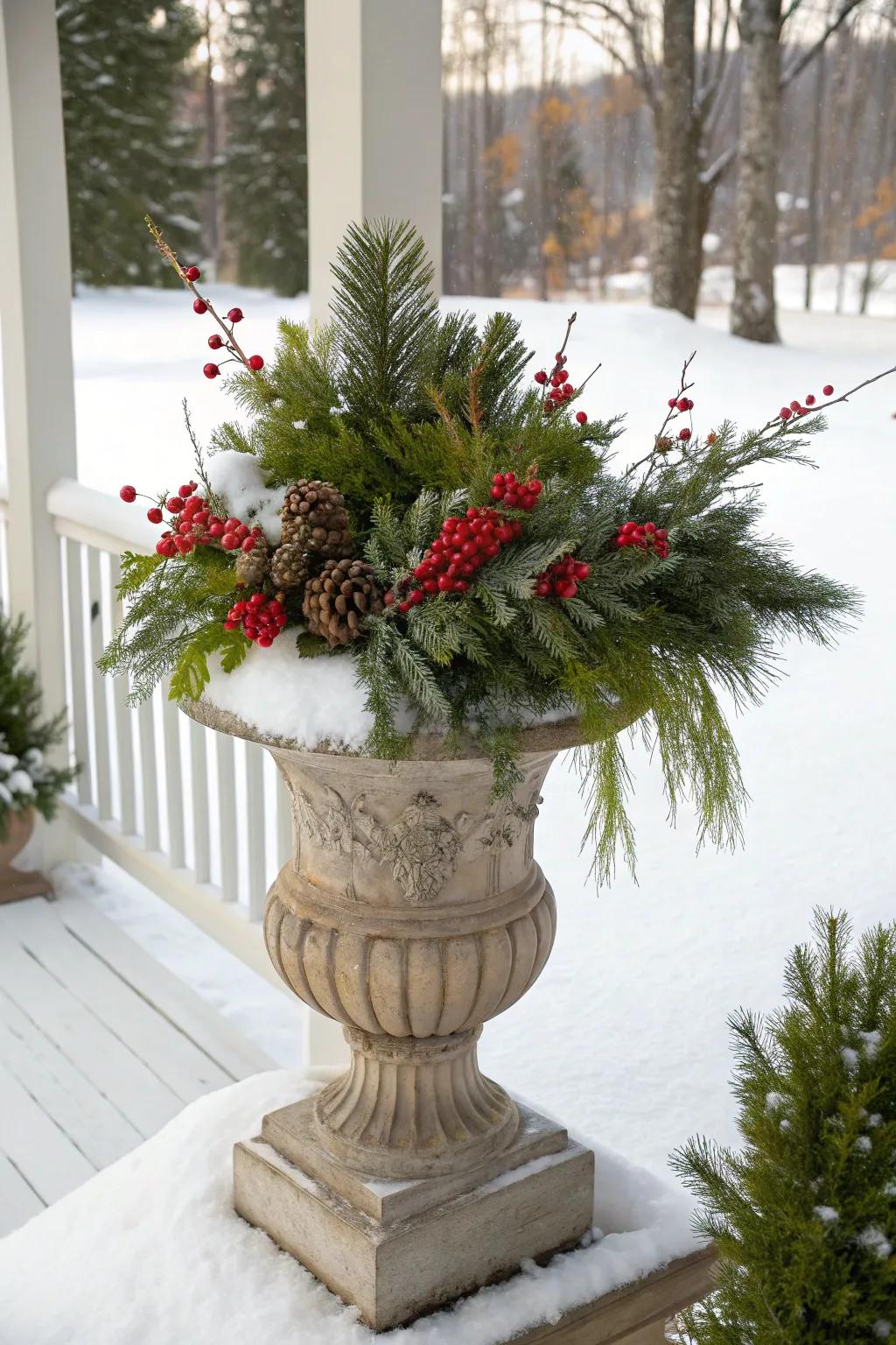 Container pots enhance the elegance of any entryway.