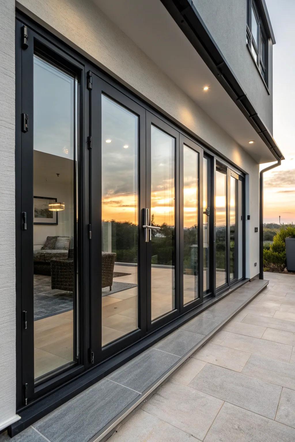 Elevate your space with sleek, modern patio doors that blend style with simplicity.