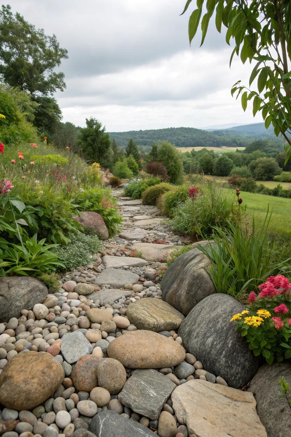 Varied rock textures create a dynamic landscape.