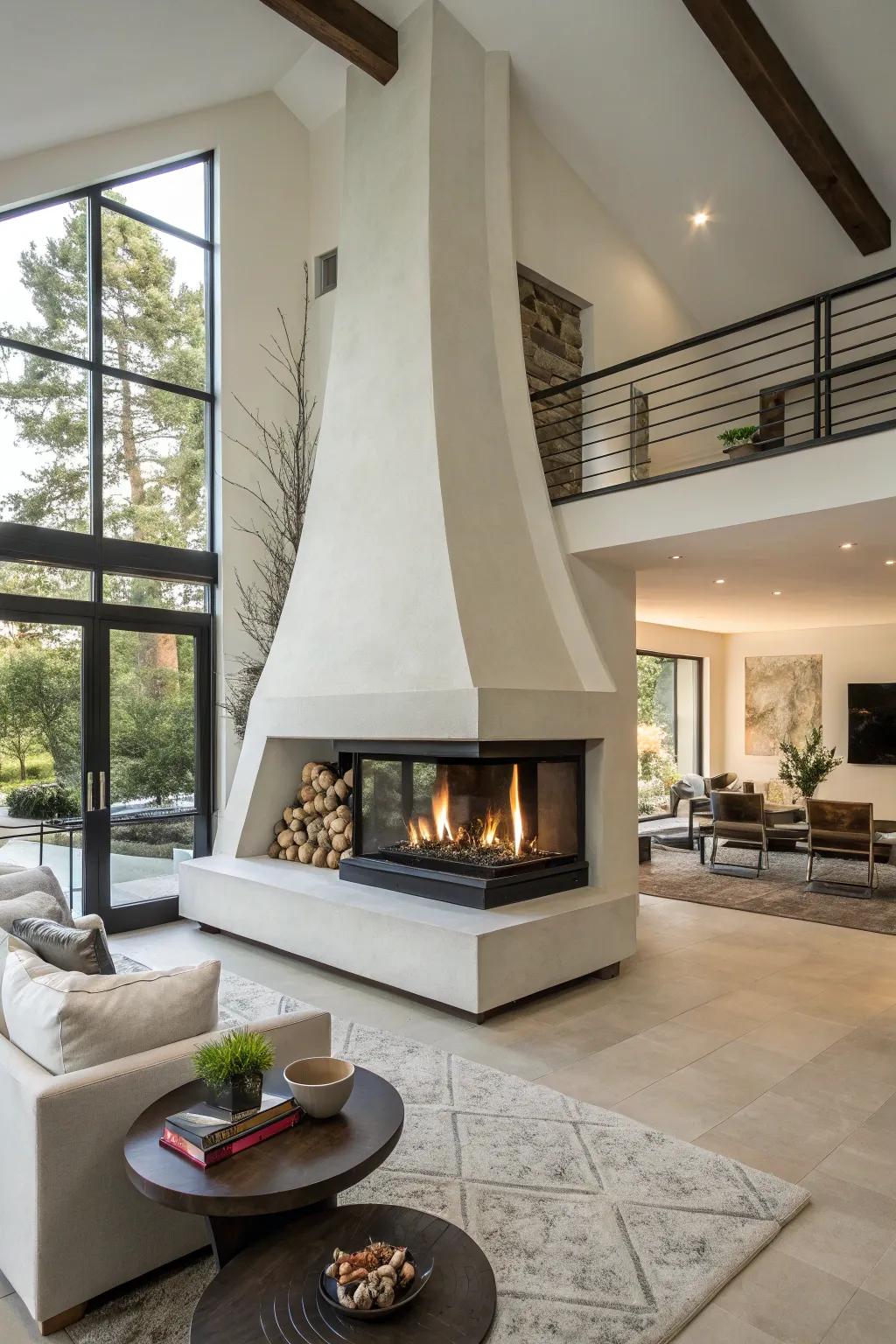 Asymmetrical designs provide a unique architectural statement in any room.