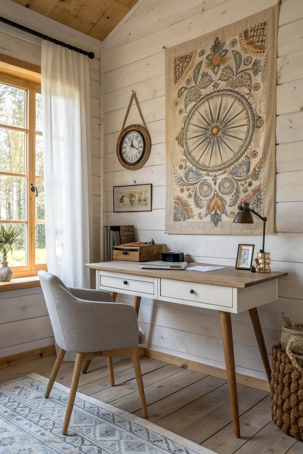 Classic art pieces add individuality and design to your rural office walls.