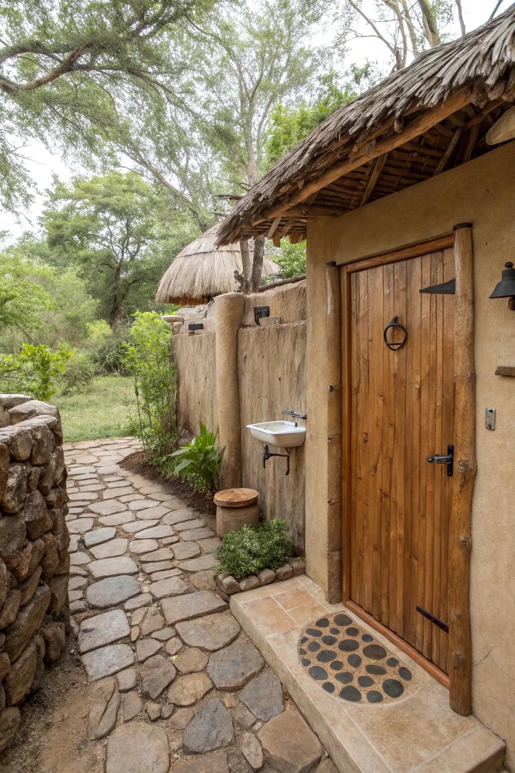 Organic tones produce a peaceful and unified open space.