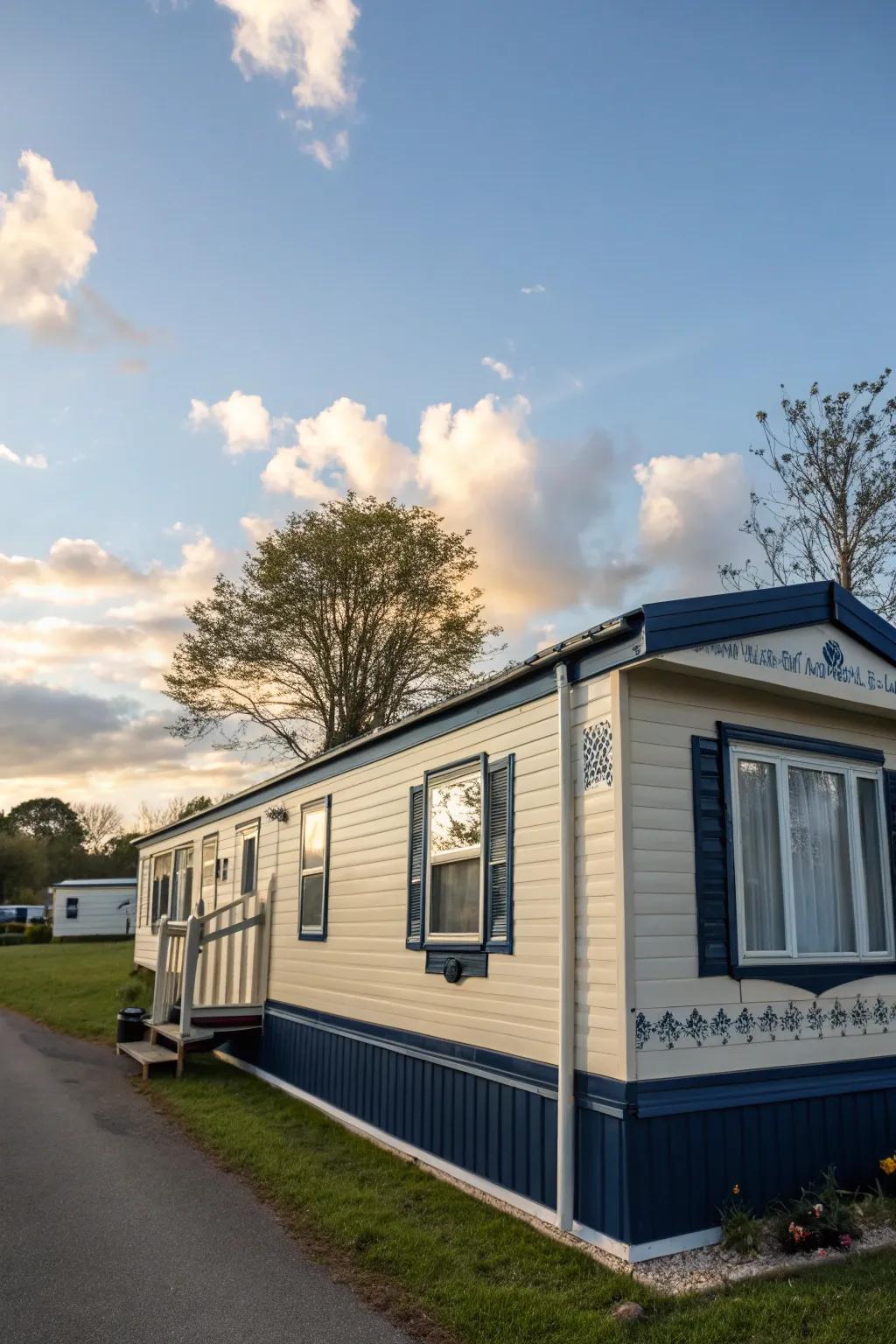 Dual-tone combinations introduce depth and interest to your mobile home's design.