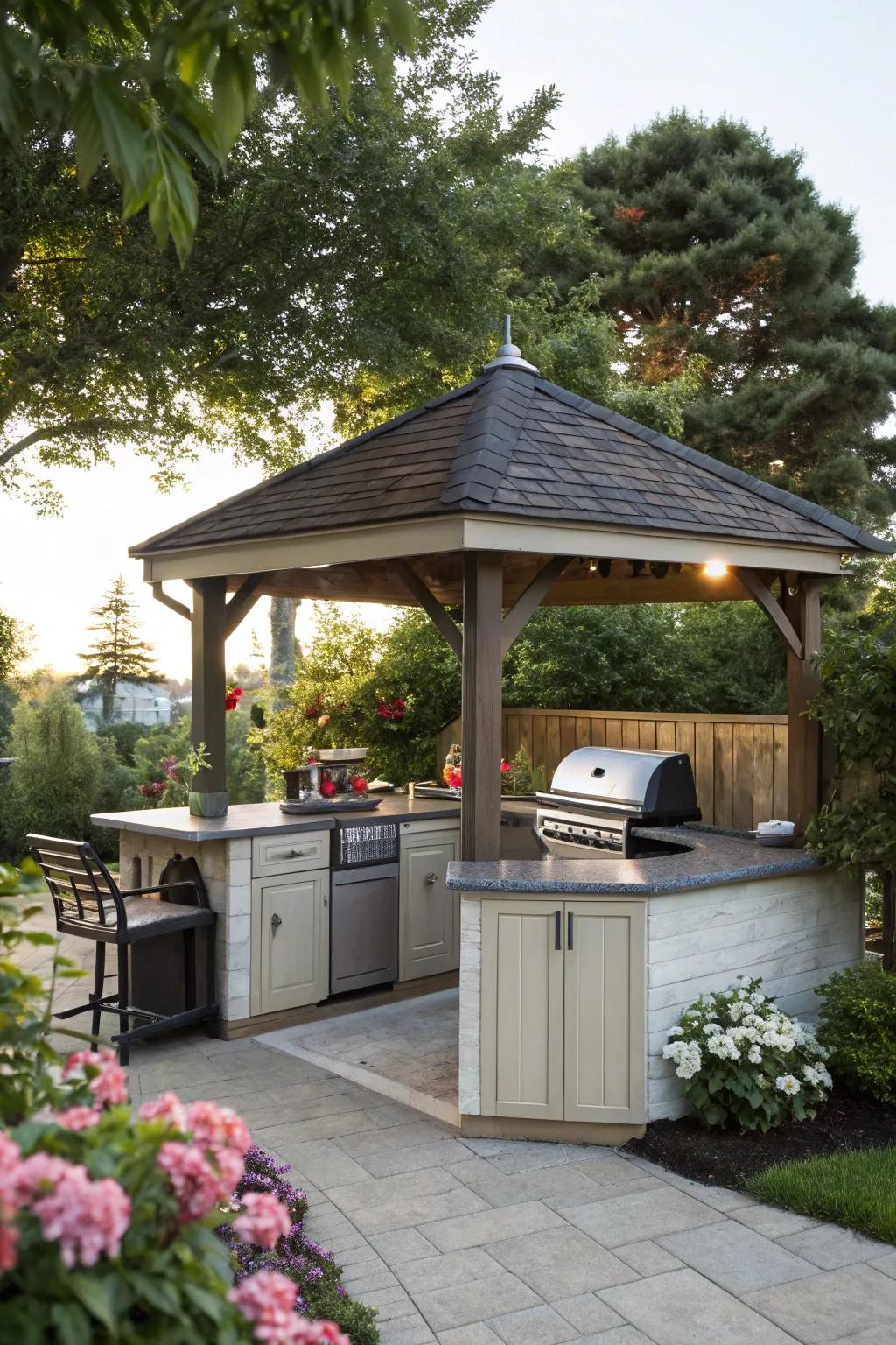 Enhance your gazebo with a functional alfresco kitchen.