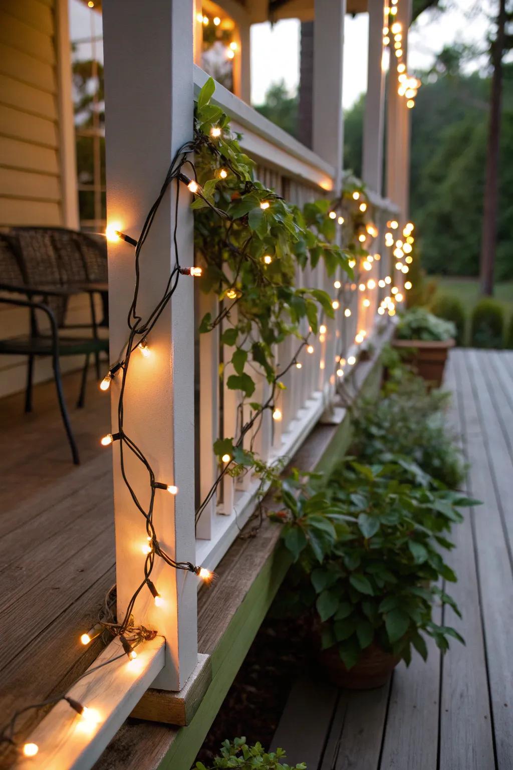 String lights add a twinkling magic to your porch.
