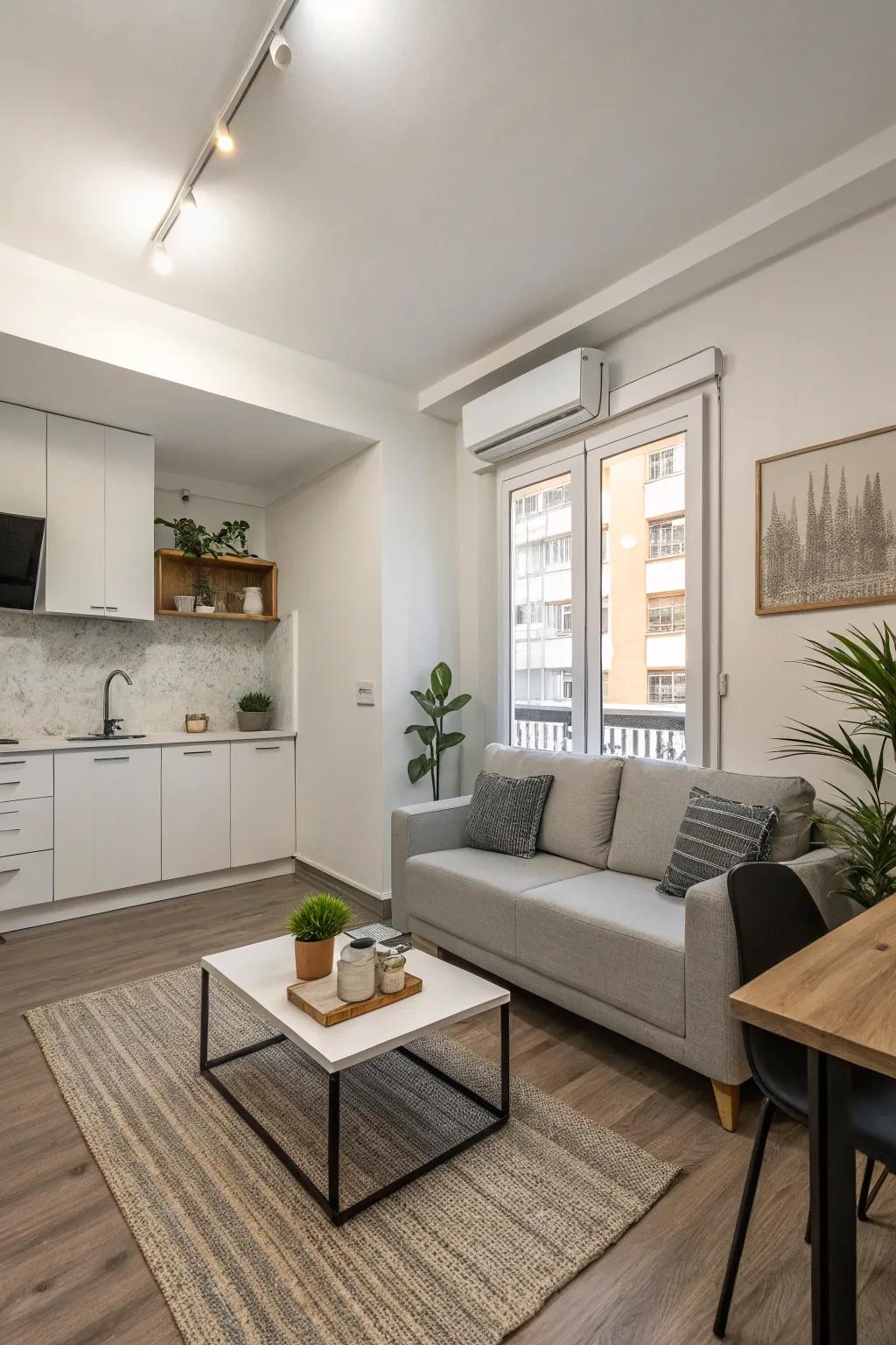 Keeping things simple helps maintain a clean and open feel.