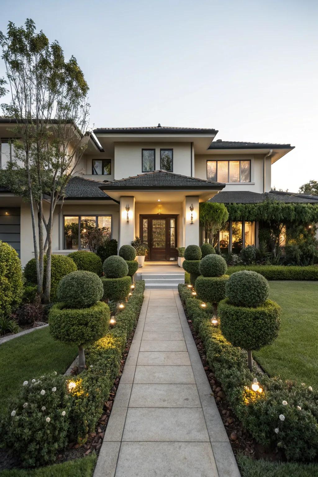 Symmetry in landscaping brings balance and elegance.