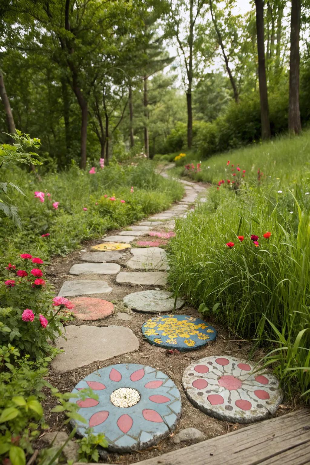 Outdoor walkway tiles add a delightful and functional element to your sidewalk garden.