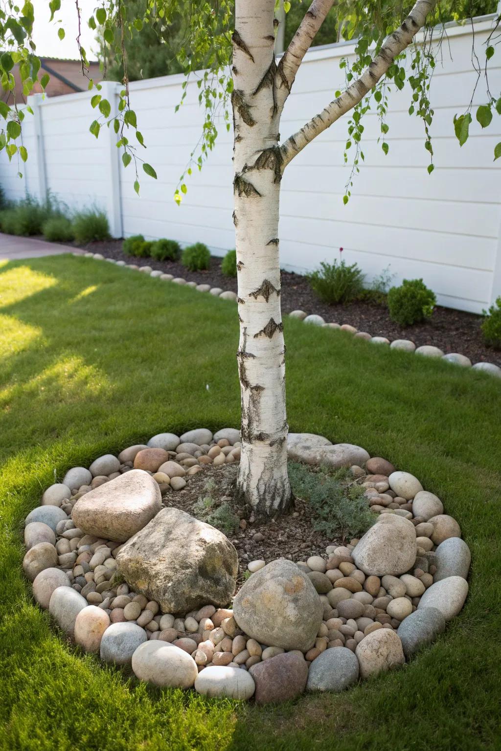 Embrace rustic elegance with a handcrafted rock tree ring, where simplicity meets natural beauty.