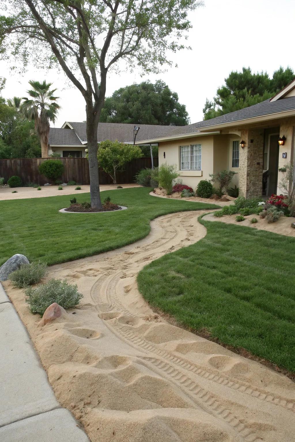 Boost your curb appeal with unique sand features.