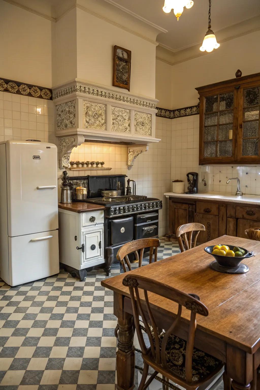 Retro appliances with modern functionality round out the Victorian aesthetic.