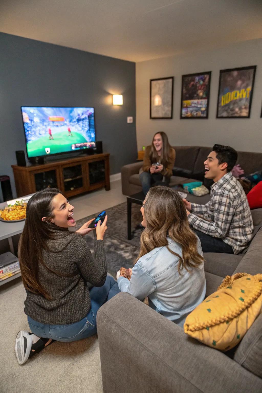 Interactive games keep the excitement going during breaks.