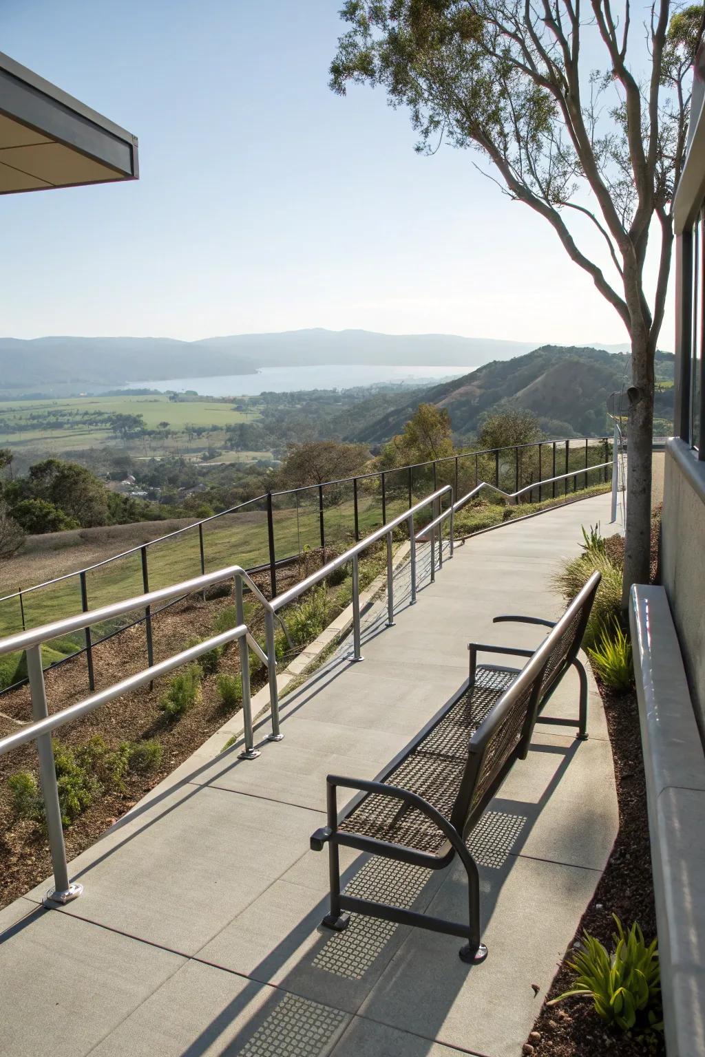 A step with a break zone offering a stellar spot to pause and savor the surroundings.