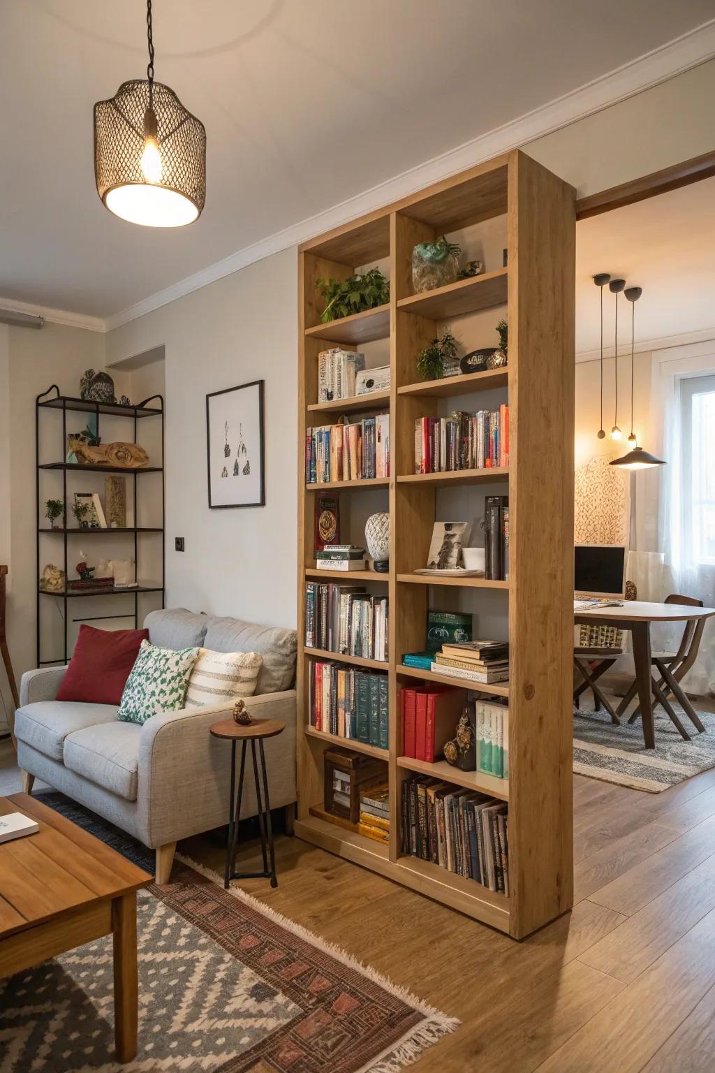 Furnishing dividers establish distinct zones while supplying storage alternatives